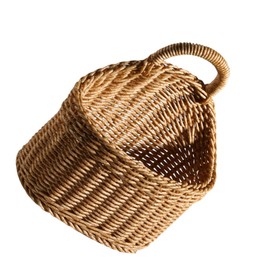 Zerodeko Hanging Garlic Storage Basket Woven Kitchen Organizer for Eggs and Ginger Elegant Debris Box for Home Office Restaurant Easy to Clean and Design
