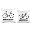 Bike Meditation App Throw Pillow
