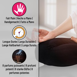 DHYANA High Quality Handmade Indian Incense Sticks - 96 Sticks - 8 Great Fragrances (White Sage, Lavender, Frankincense, Pink, Musk, Myrrh, Dragonblood, Benzoin)