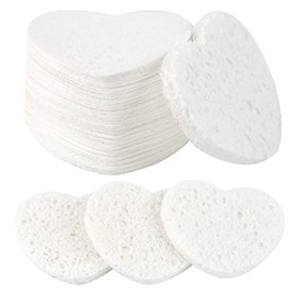 50 esponjas faciales comprimidas, 100% natural de celulosa esponjas profesionales de spa para limpieza facial, mascarilla exfoliante, eliminación de maquillaje para viajes y hogar, color blanco