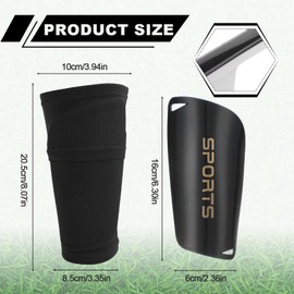 Partideal Children's Football Shin Pads with Non-Slip Sleeves and Football Socks, Shin Pads Football for Boys and Girls, Provides Cushioning and Protection