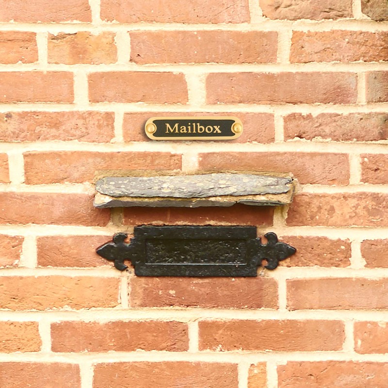 Mailbox Brass Door Sign. Traditional Style Home Décor Wall Plaque