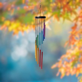 Zingtsing Wind Chimes Vivid Tone Wind Bell for Love & Memories Hanging Decoration Indoor & Outdoor Handcraft Hanging Bell Chimes for Home Garden Patio Office (Rainbow)