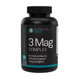 Magnesio Complejo 3 en 1, Citrato, Glicinato y Gluconato, 60 Cápsulas, 3 Mag Complex N2000, Suplemento Alimenticio