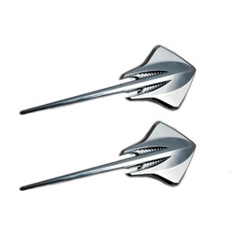 Pair C2 C3 & 2014-2019 C7 Corvette Stingray Sting Ray Fender Emblems 3D Badge Nameplate compatible with Corvette ((Chrome))