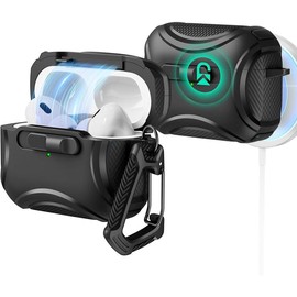 Pods Pro Case (2023/2022/2019, 2nd/1st Gen), Compatible with Pods Pro 2nd Generation (USB-C/Lightning Cable), Effortless MagSafe, Drop-Proof Lock, Easy Open, Cyber Series - Color: green, Size: AirPods Pro Case with Lock