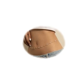 Pearl Waist Chain for Women and Girls Bohemian Tiny Dainty Pearl Belly Body Chains Beach Bikini Fashion Seed Beads Body Jewelry Accessories (pearl belly chain style 1)