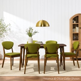 Best Choice Products Dining Chairs Set of 2, Mid-Century Modern Upholstered Wood, Armless w/Seat Cushion, Padded Backrest - Walnut/Medium Gray