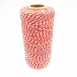 FQTANJU High-Quality Cotton Bakers Twine Spool, 2 Ply, 100M /328ft (Red)