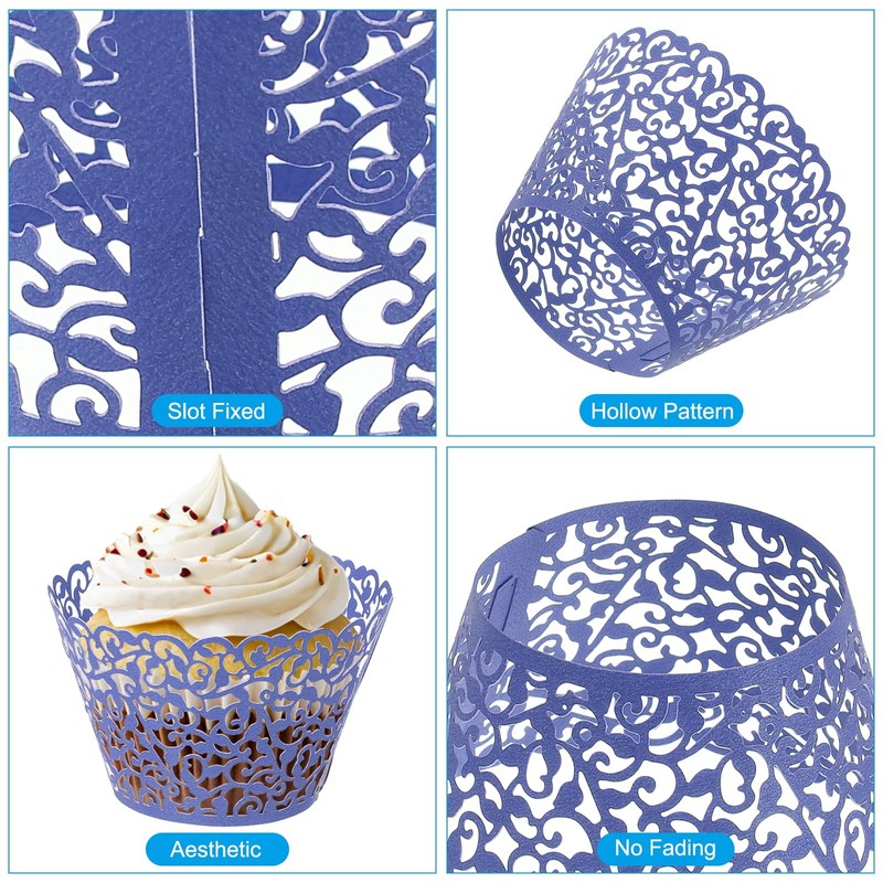PATIKIL Cupcake Wrappers Paper, 50 Pack Baking Cups Standard Vine
