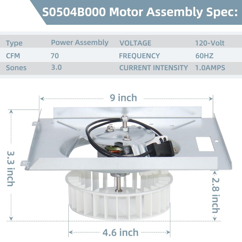 769RL B Unit for NuTone S0504B000 Motor Assembly,S0504B000 Fan Power