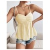 Verdusa Women's Babydoll Tops Peplum Ruched Lace Trim Cami Summer