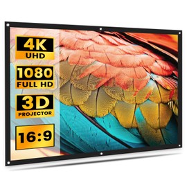 MgFjaka Proiettore 100 Pollici 16:9 HD Telo Proiettore Anti Rughe Pieghevole Portable Lavabile, Schermo Doppia Faccia