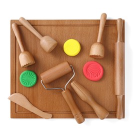 Playdough Tools Sets with 7 Wooden Play Dough Toys,Sensory Toys for Kids,Play Dough accessoris Toys for Toddler Ages