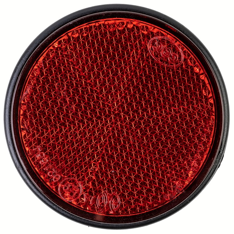 4 Pack Round Reflectors Screw On Red with Black Trim