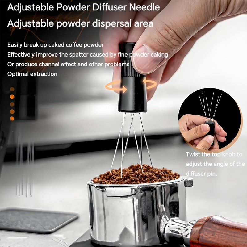 WDT Espresso Distribution Tool, 6-Pin 304 Stainless Steel Coffee Stirrer
