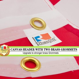 rhungift Turkey Flag Large 3x5 Ft, Moderate-Outdoor Both Sides 100D Polyester,Canvas Header and Double Stitched - Brass Grommets for Easy Display, 3' x 5' Turkish Flags