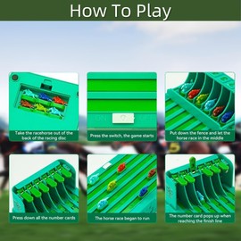 Electronic Horse Race Board Game, Horse Racing Table Games, Desktop Derby 6-Horse Racing Game,Portable Family Party Entertainment Games (Screwdriver Attached)