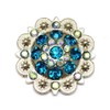 Conchos de bayas con tornillos de metal y flores con