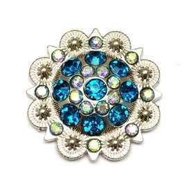 Conchos de bayas con tornillos de metal y flores con diamantes de imitación (12 unidades), Color4, Pequeño, 1