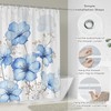 BREASOME Blue Watercolor Floral Shower Curatin Modern Artistic Flower Ink