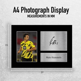 HWC Trading A4 Mats Hummels Borussia Dortmund Gifts Printed, Signed Autograph Picture, For Football Fans and Pendants
