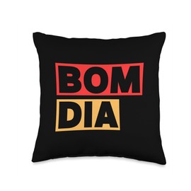 Bom Dia Good Mornings in Portuguese Throw Pillow
