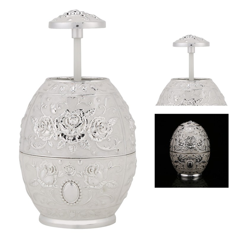 Metal Zinc Alloy Toothpick Holder Flower Pattern Hand Press Toothpick