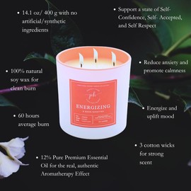 Podaras Home Luxury Candle for Energizing & Mood Boosting, Manifesting Vibrational Energy Candle, 100% Essential Oil, Soy Wax, 400g, 60 hrs of Burn time