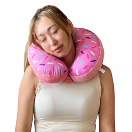 Truyond Donut Pillow for Ear Piercings - Comfortable Soft Ear Pillow for Side Sleeping - Reduces Ear Discomfort - Fun Decor, Stuffed Cushion and Toy, 14 Inches (Pink Blush)