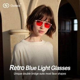 Goiteia - 100% Blue Light Blocking Glasses - Red Sleep Glasses to Completely Block Blue and Green Light - Relieves Eye Strain and Improves Sleep, Night Red - Fall asleep faster