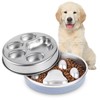 YeQIENGC Slow Feeder Dog Bowl - 2-in-1 Stainless Steel Pet