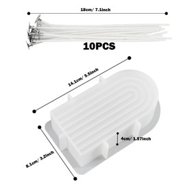 Attuslla Candle Resin Molds for Candle Making, Arch Candle Molds Candle Casting Molds with Cotton Candle Wicks for Candle Soap DIY Making Craft
