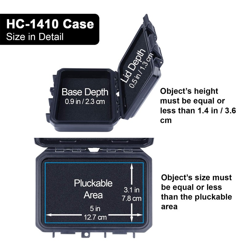 Lykus HC-1410 Mini Hard Case Dry Box with Foam Insert,