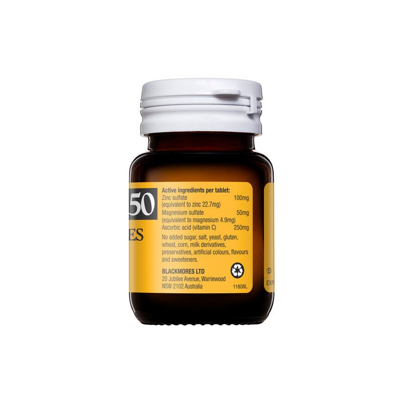 Blackmores ZinvitC250 50 Tablets