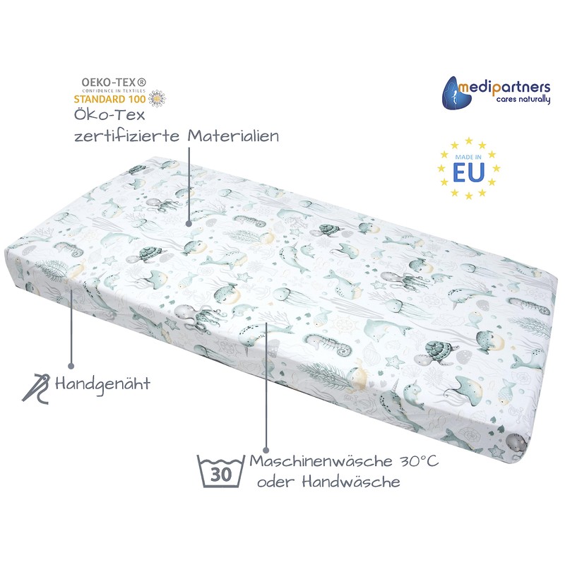 Medi Partners Fitted Sheet 60 x 120 cm 100% Cotton