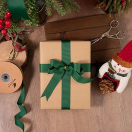 WRAPAHOLIC 7/8 Inch X 25 Yards Forest Green Grosgrain Curling Ribbon for Hair Bows, Gift Wrapping, Floral & Crafts