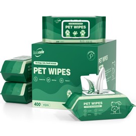 400 Unscented Dog Wipes for Paws and Butt Large Thick Puppy Wipes for Dogs Face and Body Dog Wipes Cleaning Deodorizing Cat Wipes Cleaning Fur and Butt Big Doggie Wipes Doggy Wipes Bum Dog Ear Wipes