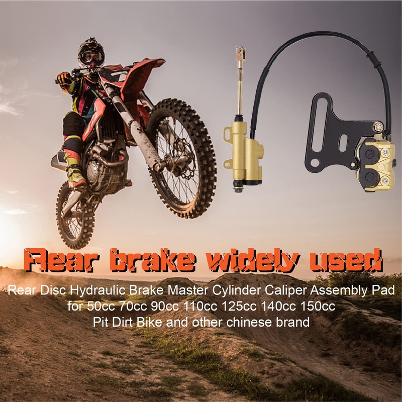 Rear Disc Hydraulic Brake Master Cylinder Caliper works with 70cc-150cc