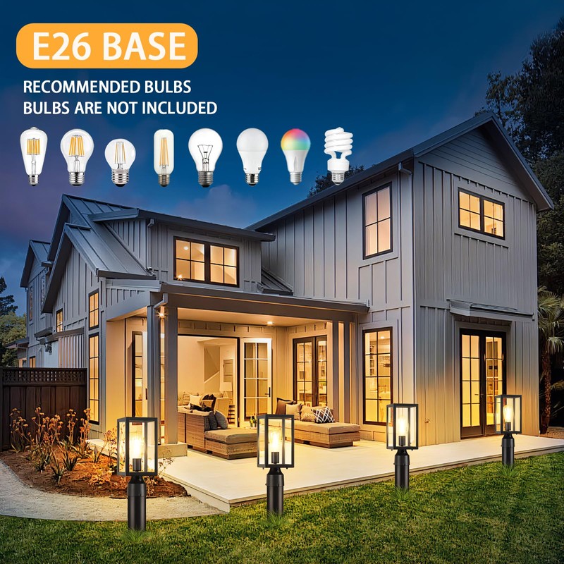 MYHXQ Dusk to Dawn Outdoor Post Lights with Pier Mount