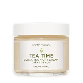 Earth To Skin Tea Time Crema De Noche De Té Negro Anti-Envejecimiento Hidratación Intensa Y Protección Hidratante Para El Rostro (2.0 Fl Oz)