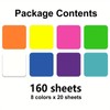 Transparent Sticky Note, 8 Counts/160 Sheets Square Waterproof Self Adhesive