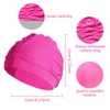 2 pcs Black & Rose Red Cloth Swim Caps for