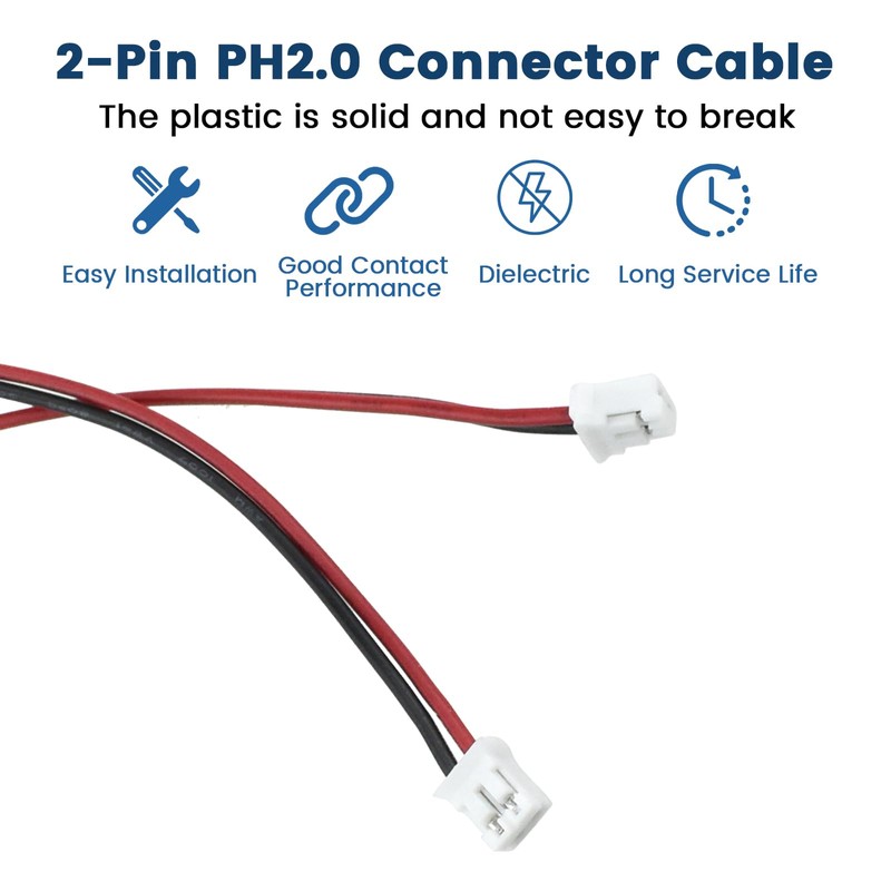 SDTC Tech 3 Pack 9V Battery Snap to 2-Pin PH2.0