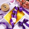 Lyrow 100 Yards Purple Satin Ribbon with Gold Edges 1.5