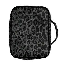 Suobstales Black Dark Green Leopard Print Bible Cover Carrying Book Case Church Bag Bible Protective with Handle, Portable Bible Bags Bible Protective Holder for Women Men