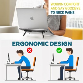 MBAIYO Foldable Keyboard Riser Stand, Self-Adjusting Laptop Feet with Dual Angles Small Computer Stand Portable PP Computer Keyboard Lift for Desk