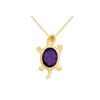 Jewel Zone US Simulated Amethyst Gemstone & Cubic Zirconia Turtle