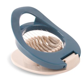 AWAVM Egg Slicer with Stainless Steel Wire Egg Slicer, Multifunctional Egg Cutter for Evenly Slicing Boiled Eggs Ham Banana and Strawberry (Blue Grey)