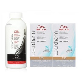 WELLA Color Charm T35 Beige Blonde Toner 2 pcs w/Color Charm 20V Dev 3.6oz